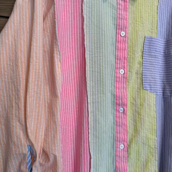 Vintage Davi & Dani Multicolor Cotton Stripe Button Down Women’s Large - Picture 2 of 8